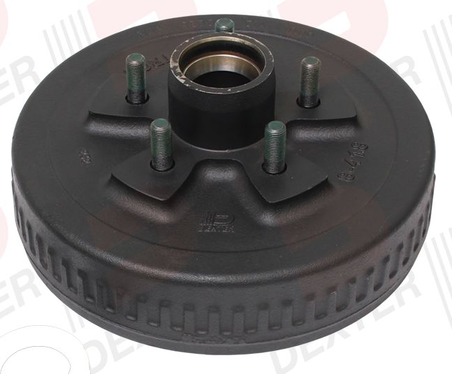 Dexter 008-418-02 - Hub & Drum, 3K axles, 5-4.50 BC studded, 1/2-20