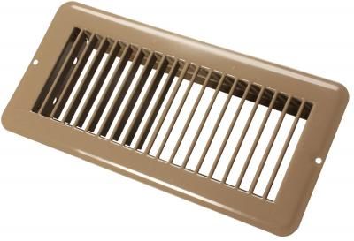 4" X 10" FLOOR REGISTER UNDAMPERED, METAL, BROWN