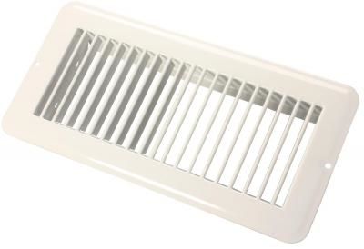 JR Products 02-28985 - 4" X 10" Floor Register - Undampered - Metal - White