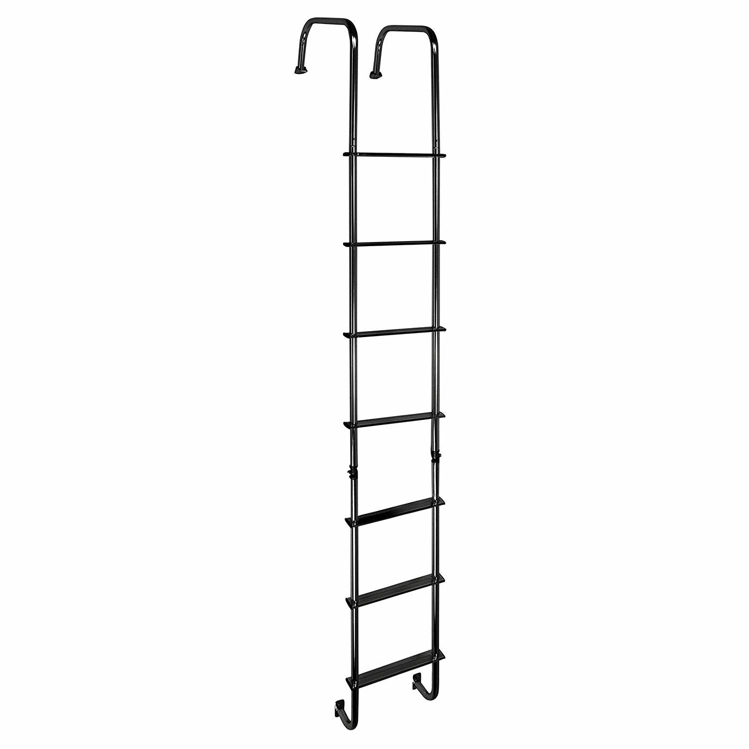 RV Pro LA-401B - Exterior Ladder w / Hinges - Aluminum Black - 99-1 / 2 "Tall x 12" Wide