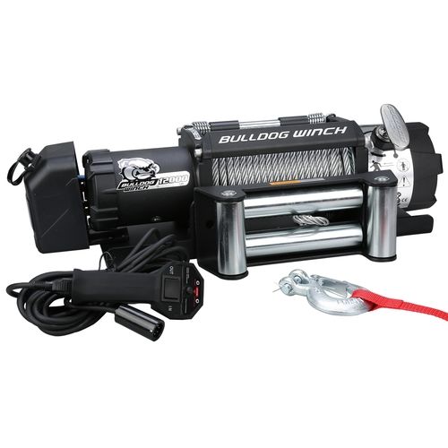 Bulldog Winch 10040 - 12000lb Trailer Winch With Synthetic Rope, Hawsee Fairlad