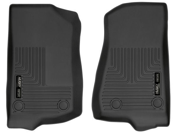 Husky Liners® • 13021 • WeatherBeater • Floor Liners • Black • Front • Jeep Wrangler 2018-2021