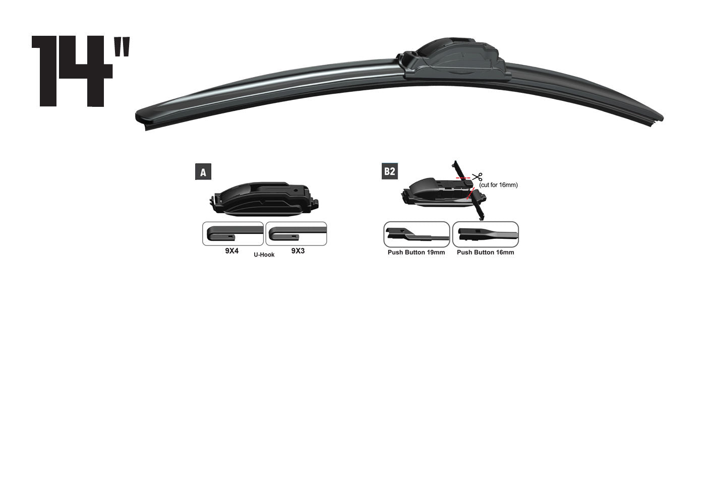 RTX RTX14OE - RTX-OE wiper blade 14" Front Multi-Fit OE 2pcs