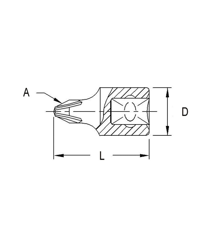 Genius Tools 222603 - 1/4" Dr #3 Phillips Bit Hand Socket