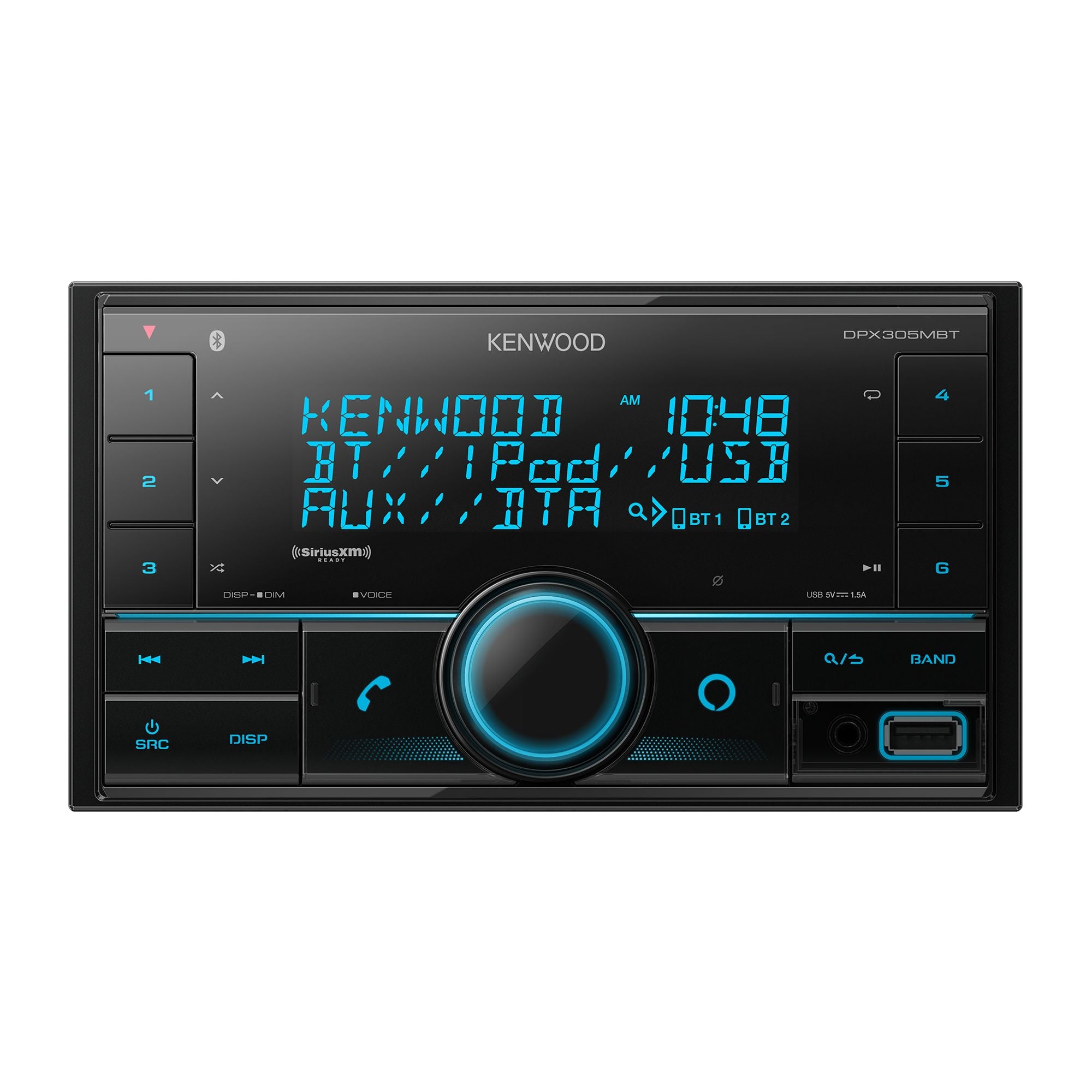 Kenwood DPX305MBT - 2-Din Sized Digital Media Receiver with Bluetooth 22W x4