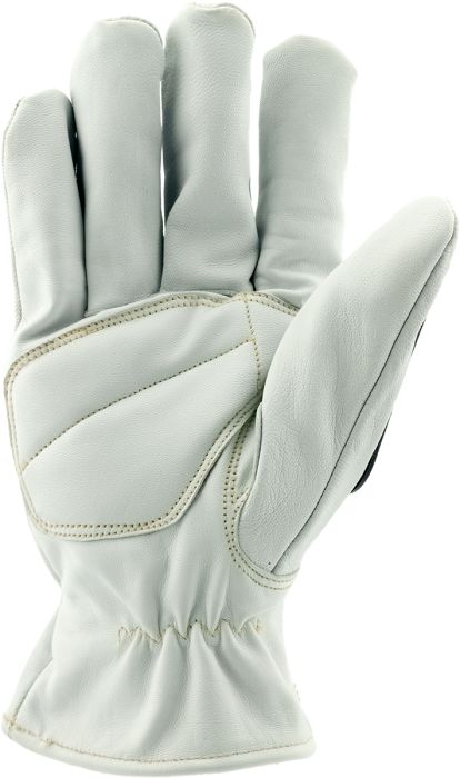 White Lizard Goat Leather Work Gloves with TPR - L