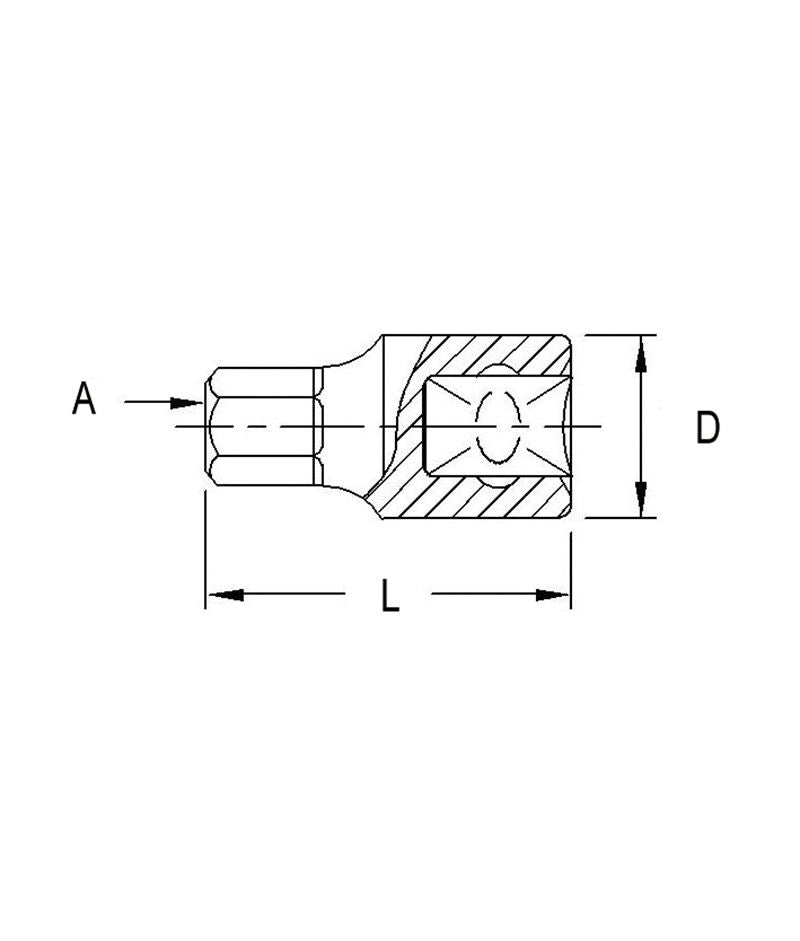 Genius Tools 232803 - 1/4" Drive 3mm Hex Head Hand Socket