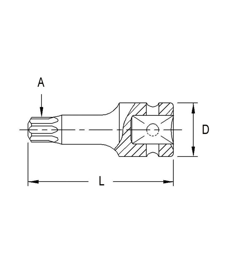 Genius Tools 3452S27 - 3/8" Drive T-27 Star Head Driver 52mm