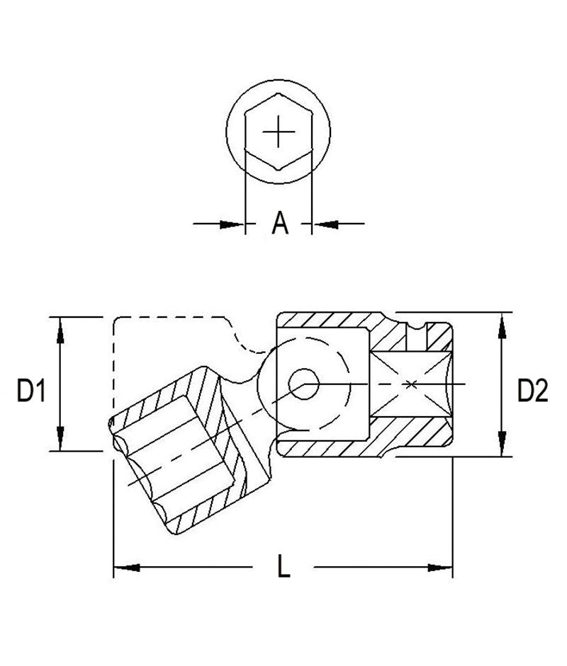 3/8"DR.IMPACT SWIVEL S.15MMX53