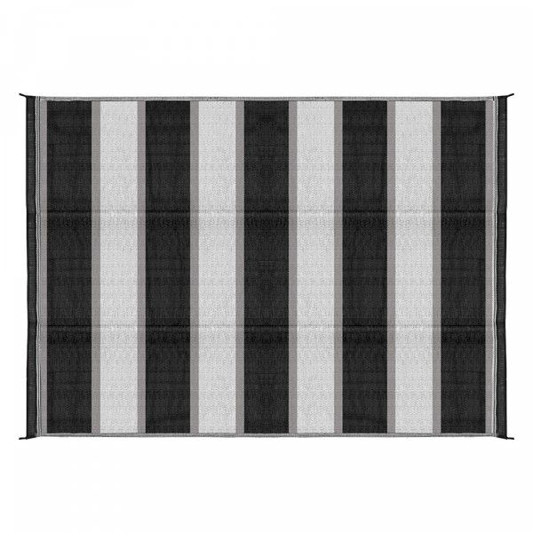 Camco C42873 - Reversible 6' x 9' Charcoal Stripe Outdoor Mat