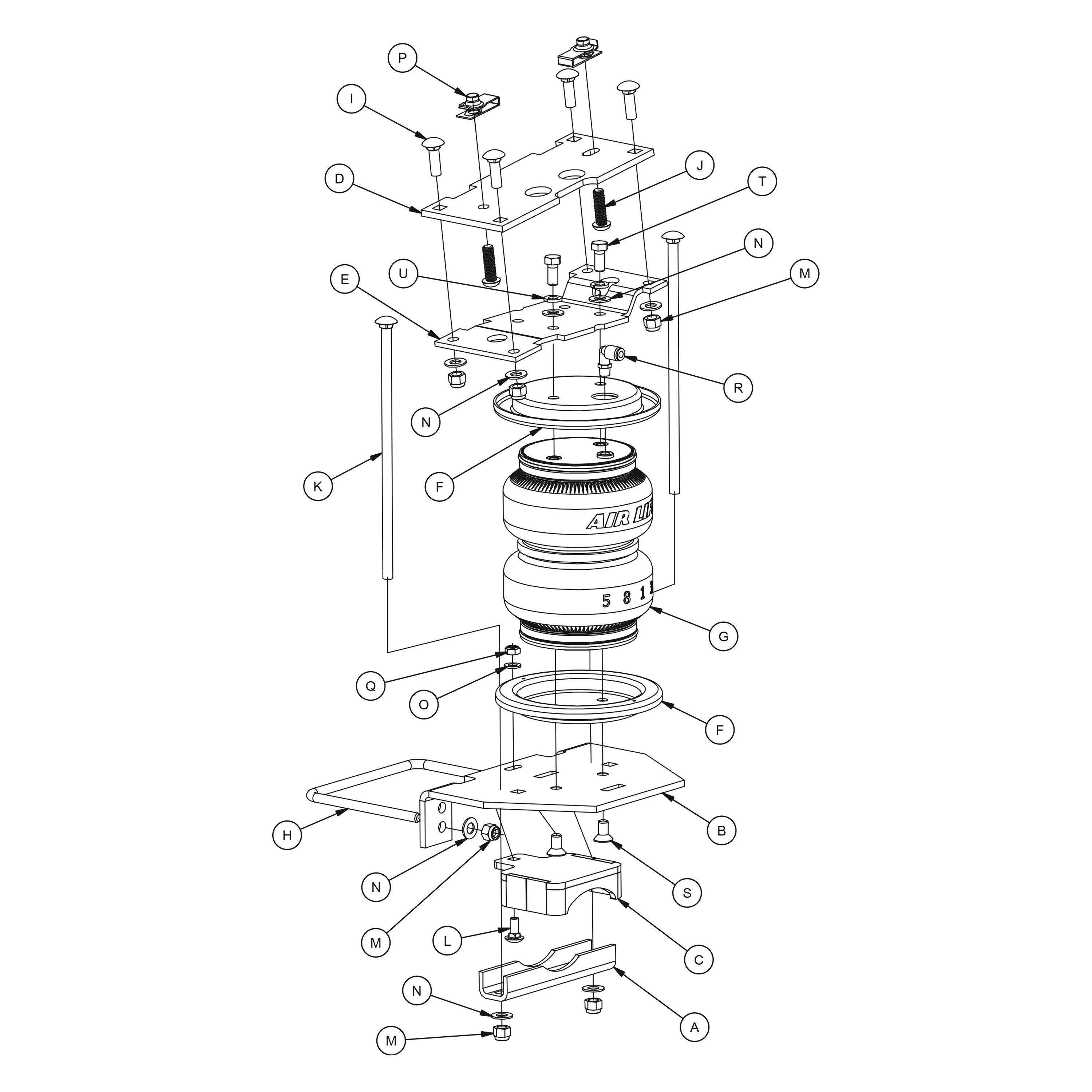 Air Lift® • 57399 • LoadLifter 5000 • Air Spring Kit • Ford F-250/F-350 17-19