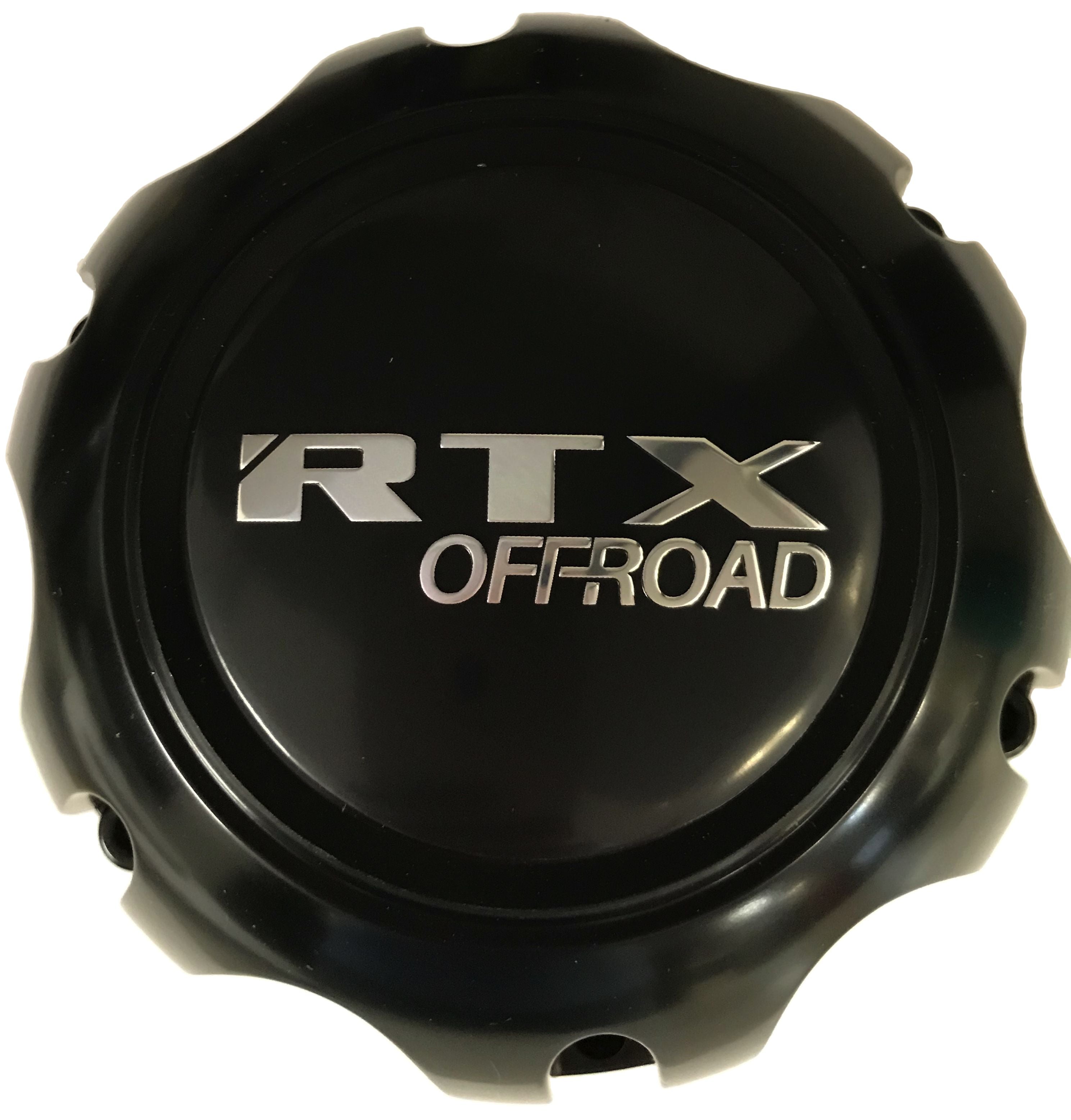 688L105BOR - Center Cap Satin Black w/RTX Offroad Chrome Black BackGround