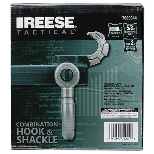 Reese 7089344 - Tow Mount Hook & Shack w/ 5/8" Mounting Hole, 10000 Lbs