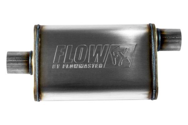 Flowmaster 71226 - FlowFX 409 SS Oval Gray Exhaust Muffler (2.5" Offset ID, 2.5" Center OD, 14" Length)