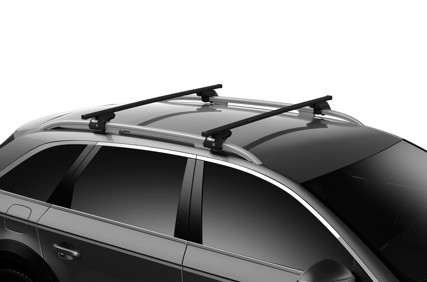 Thule 712500 - (2) Black Evo SquareBar Roof Bars (150 cm / 60")