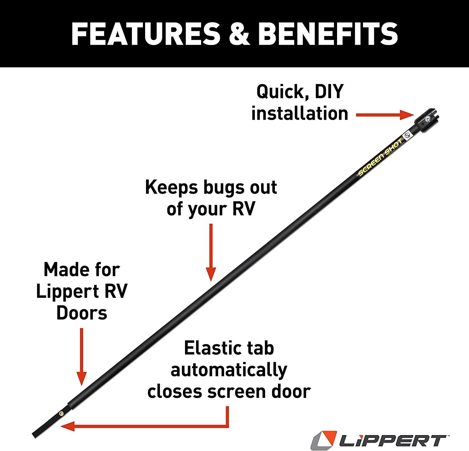 Lippert Components 730815 - Black Shot Screen Closer 30-32"