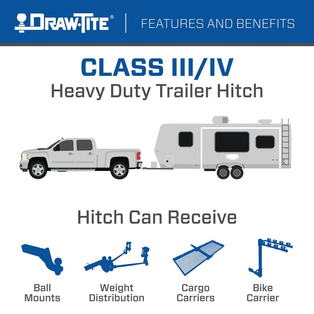 Draw Tite® • 76603 • Max-Frame® • Trailer Hitches • Class III 2" (2000 lbs GTW/300 lbs TW)