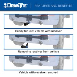 Draw Tite® • 76907 • Hidden Hitch® • Trailer Hitch Class III • Class III 2" (3500 Lbs lbs GTW/350 Lbs lbs TW) • Subaru Outback Wagon, Except Sport 10-19