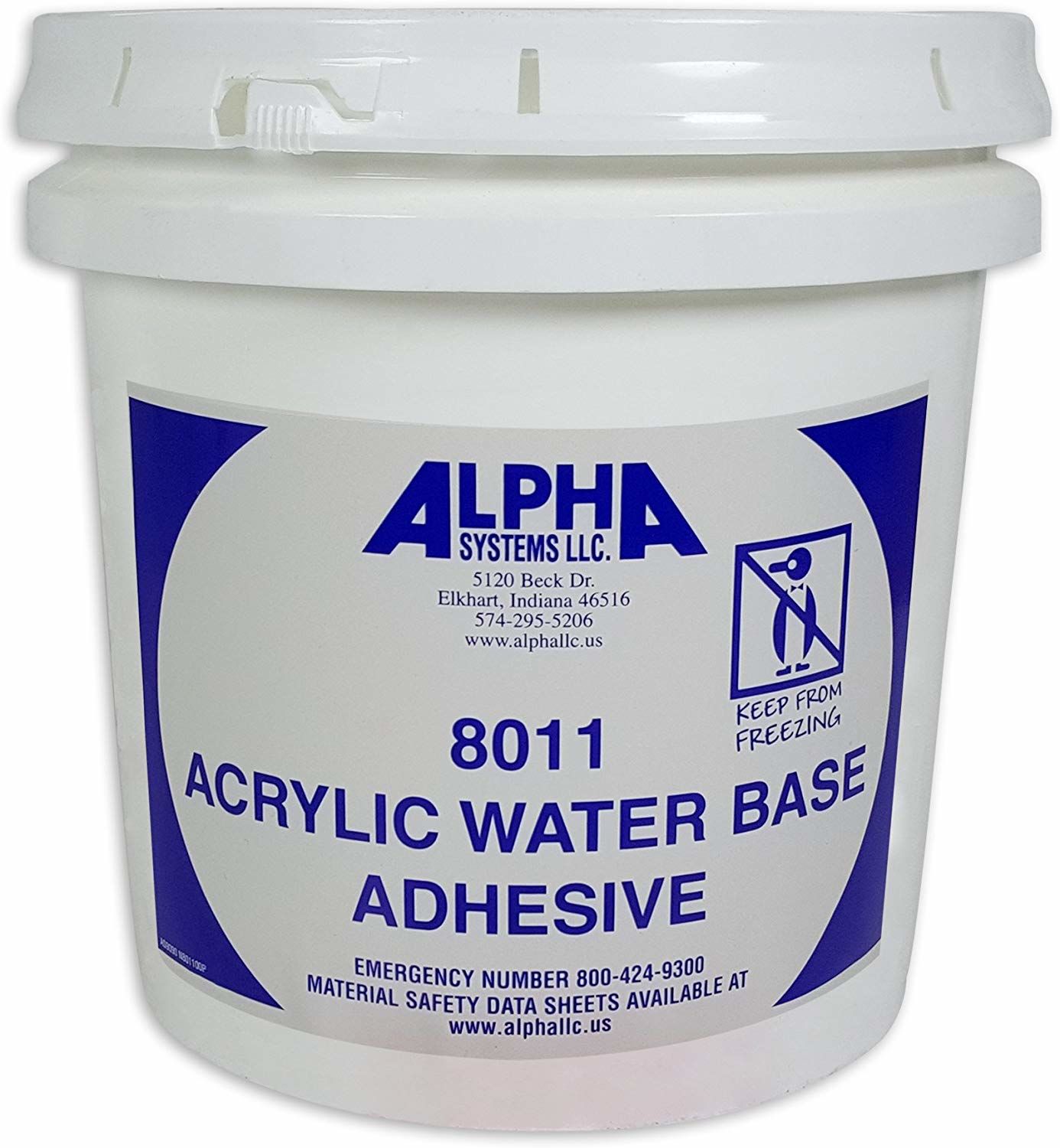 Alpha Systems 2020002238 - 8011 Acrylic Waterbase Adhesive  1 Gallon