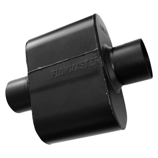 Flowmaster 842515 - Super 10 Series Delta Flow™ 409 SS Oval Black Exhaust Muffler (2.5" Center ID, 2.5" Center OD, 6.5" Length)