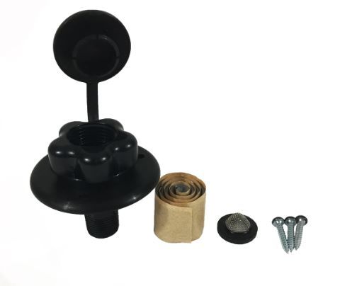 B&B Molders 94217 - Black Plastic Flush City Water Fill with 1/2" MPT Plastic Check Valve