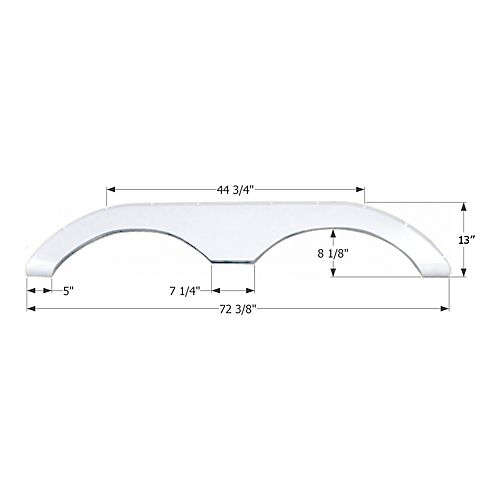 FENDER SKIRT, TANDEM, KEYSTONE, FS774, POLAR WHITE