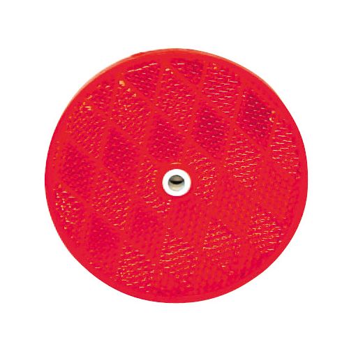 REFLECTOR ROUND 2 3/8" RED CENTER MOUNT