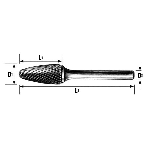 SD6 DC CARBIDE BUR 5/8X1