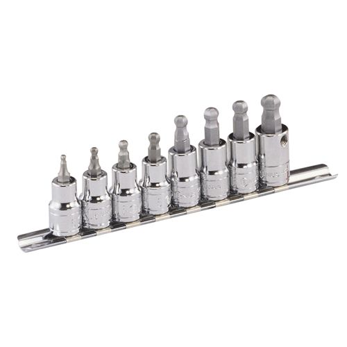 8PC WOBBLE HEX BIT SHORT 3/8"D