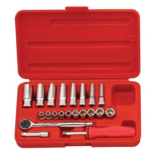 1/4" DR KIT CHROME SOCKET SHORT/LONG