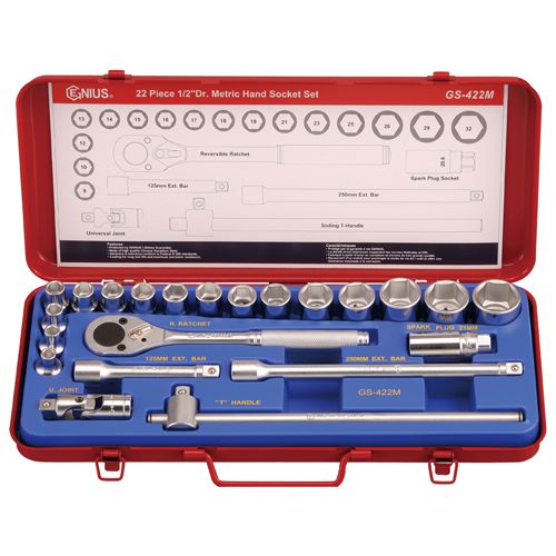 22PC 1/2"DR. HAND SOCKET SET