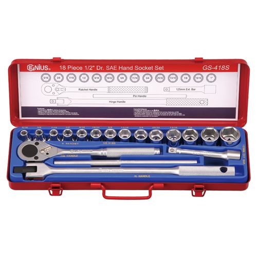 18PC 1/2"DR. HAND SOCKET SET