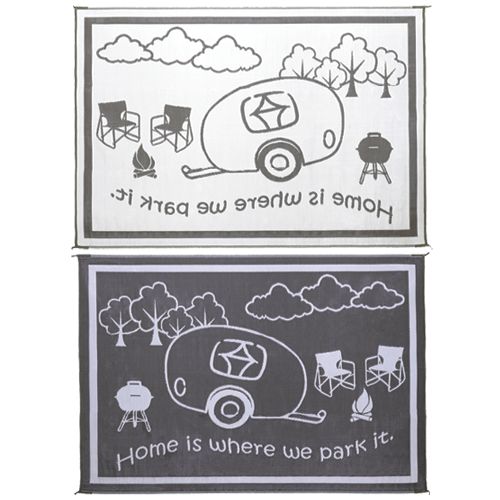 RV HOME MAT 8'X11' BLK/WHITE