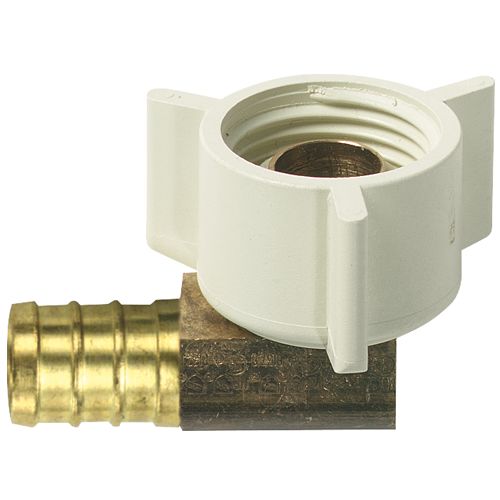 PEX ELBOW 3/8" X 1/2" FEMALE W/POLYNUT,LEAD FREE BRASS