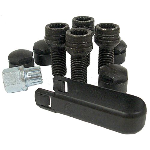 RT 8DO601137 - (4) Lock Set Bolt Radius Audi / VW 14x1.5 Black 17mm Hex