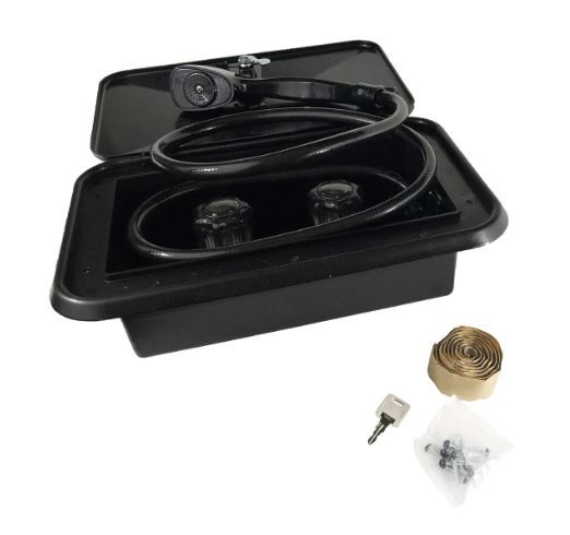 B&B Molders 94196 - Black Exterior Shower With Box