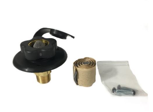 B&B Molders 94215 - Black Plastic Flush City Water Fill with 1/2" MPT Brass Check Valve