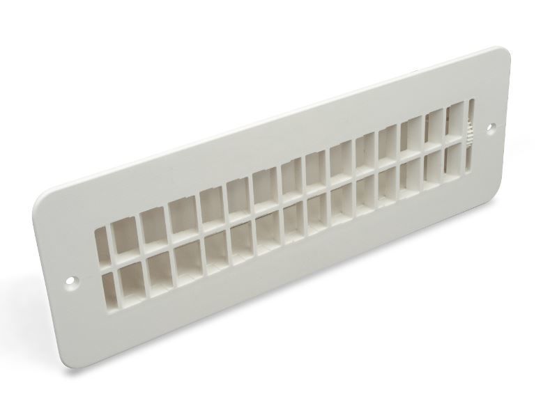 B&B Molders 94259 - Polar White 9-7/8" x 2-1/4" Floor Register with Damper