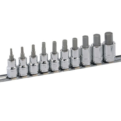 10 PCS HEXAGON BIT 1/8" TO 1/2