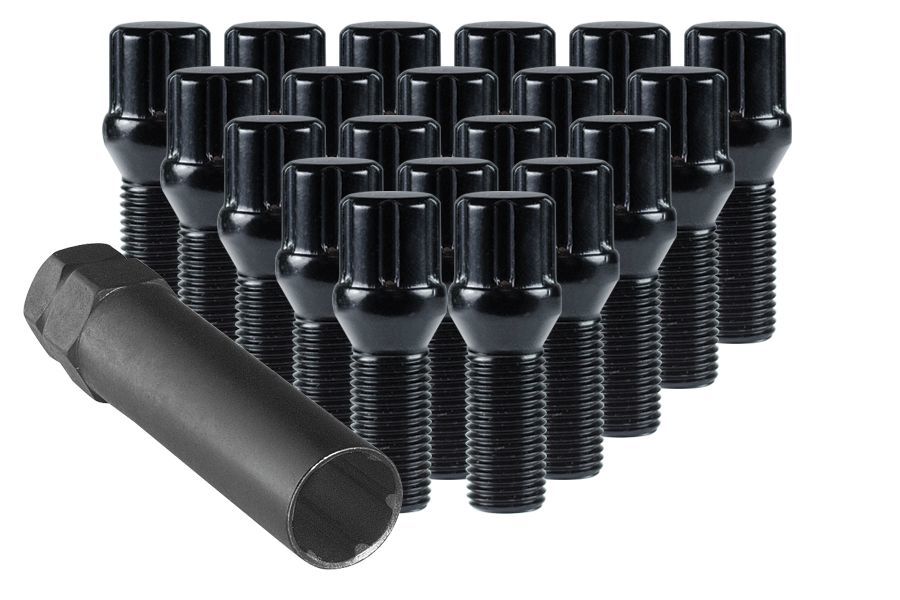 RTX® • TB0108B-20 • Lug Bolt Kits • Spline Drive Lug Bolts & Key • Black • Conical • 14M X 1.5