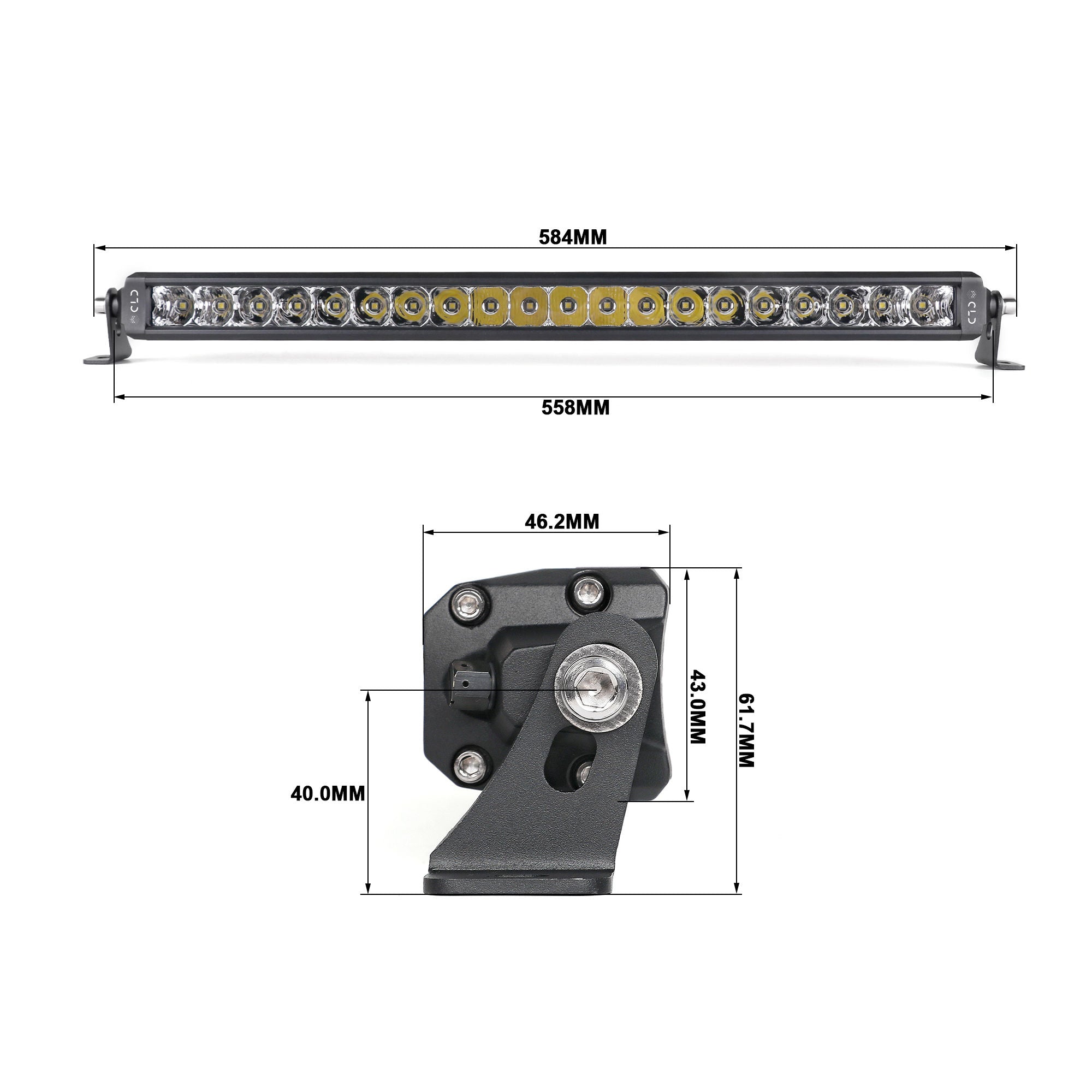 CLD CLDBAR20 - 20" Straight Single Row Spot/Flood Combo Beam LED Light Bar - 5759 Lumens