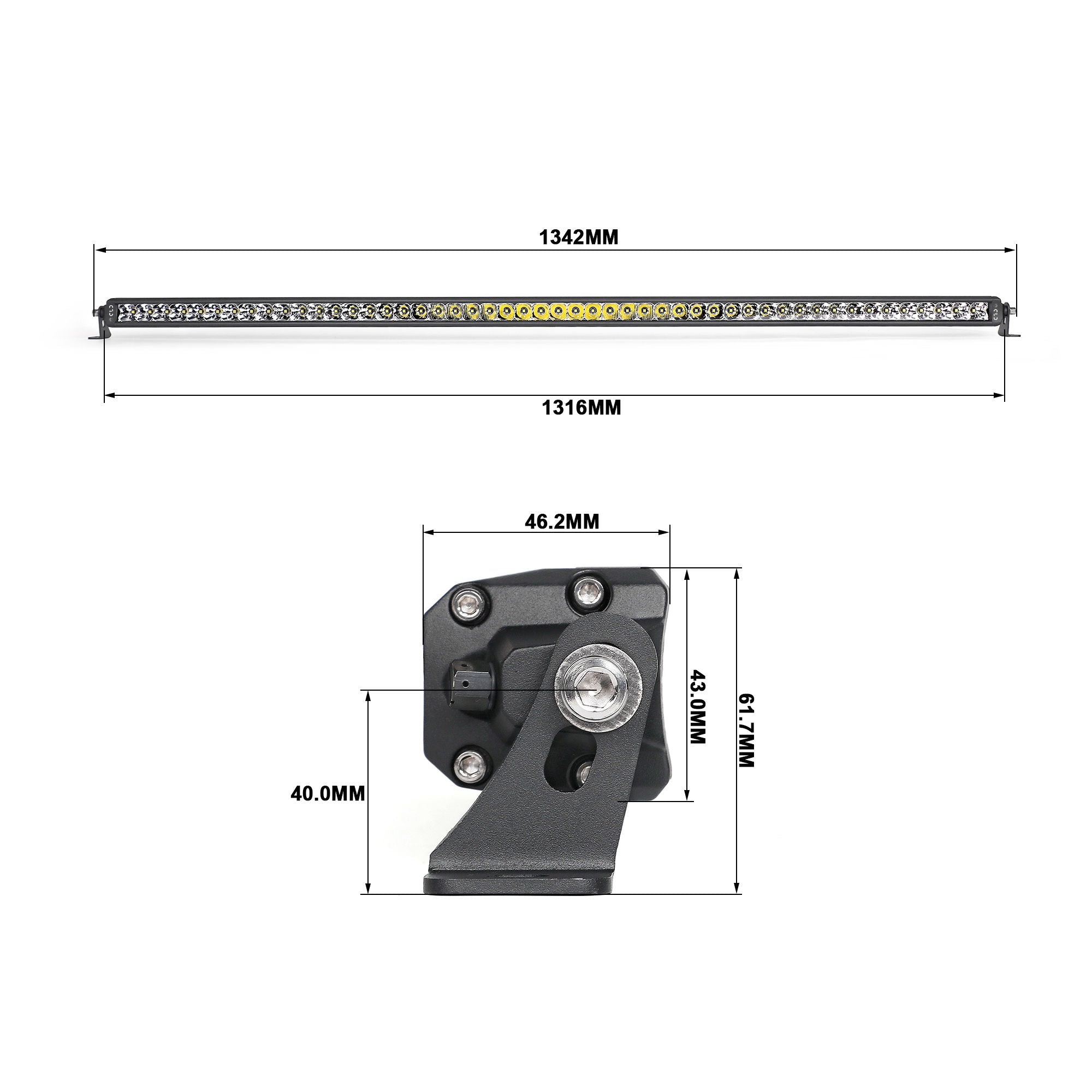 CLD CLDBAR50 - 50" Straight Single Row Spot/Flood Combo Beam LED Light Bar - 14230 Lumens