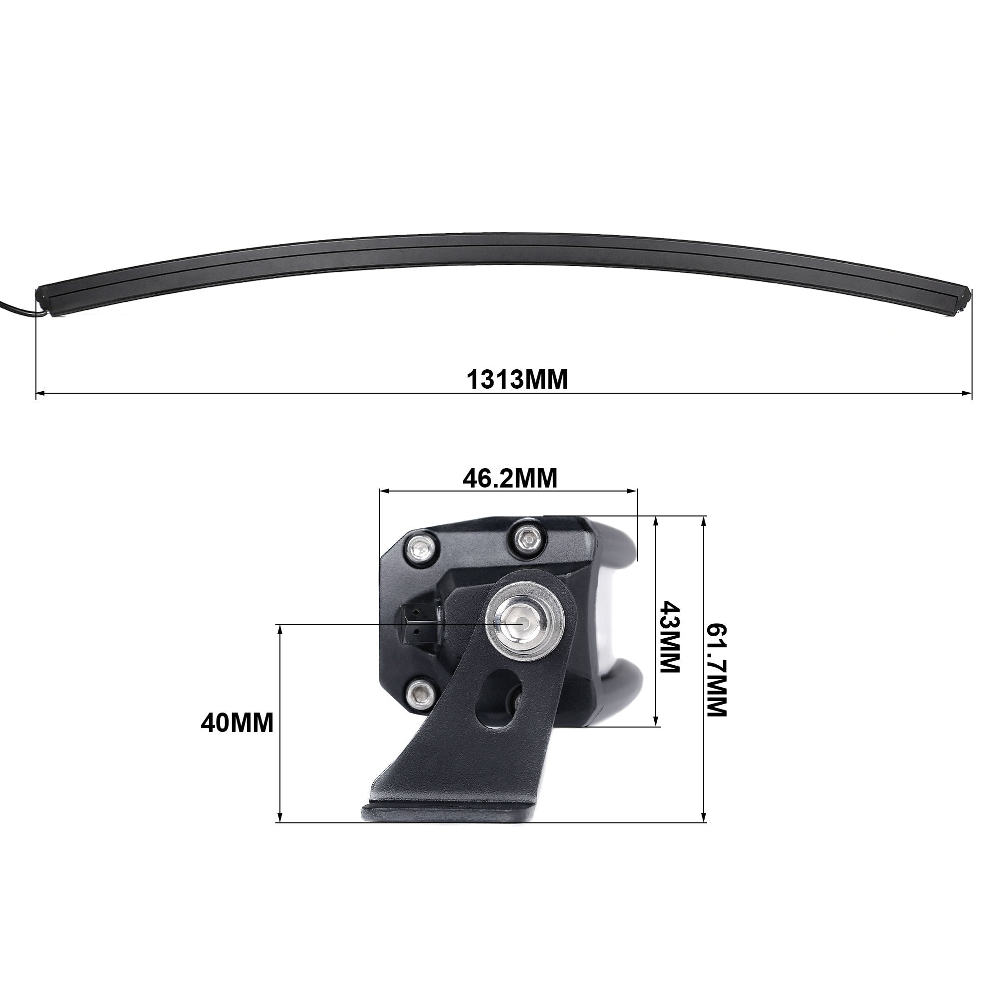 CLD CLDBAR50C - 50" Curved Single Row Spot/Flood Combo Beam LED Light Bar - 14230 Lumens