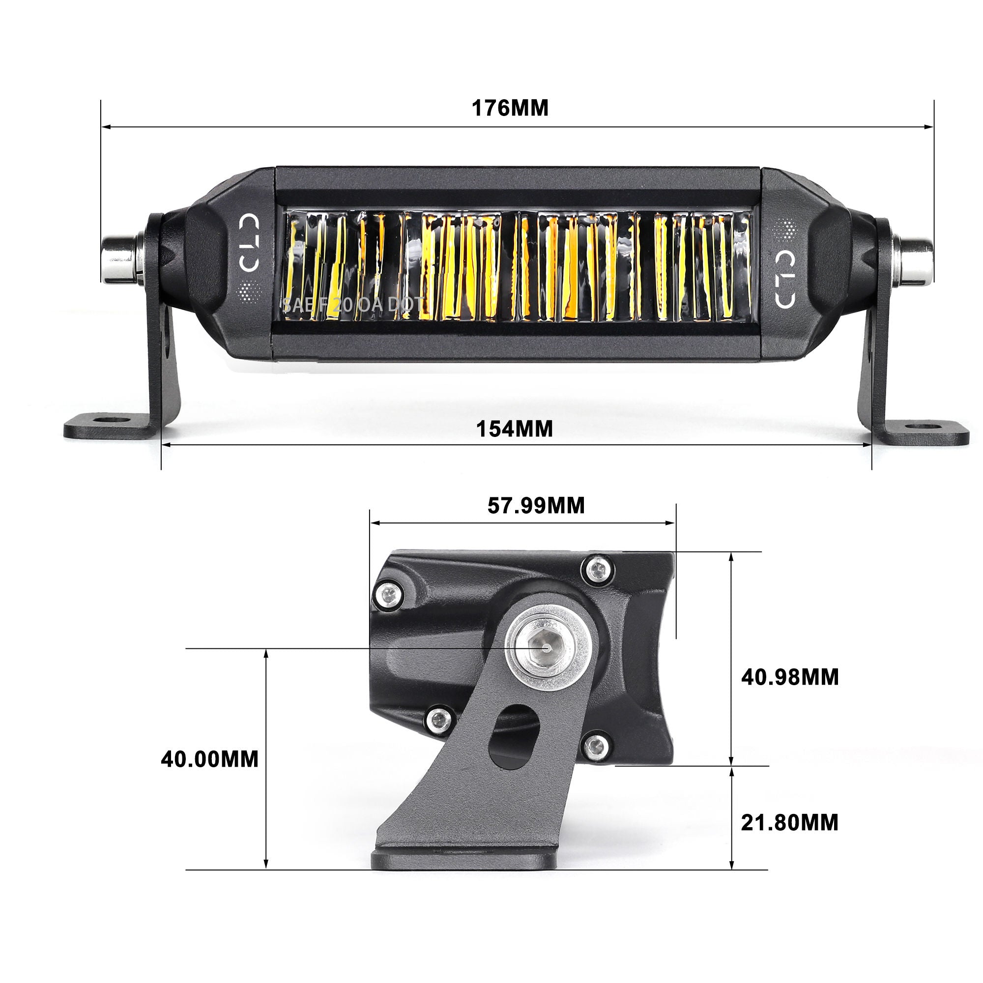 CLD CLDBARS6FS - 6" Single Row Street Legal Multi-Function LED Light Bar - Aux. Fog (718LM) & Strobe (343LM)