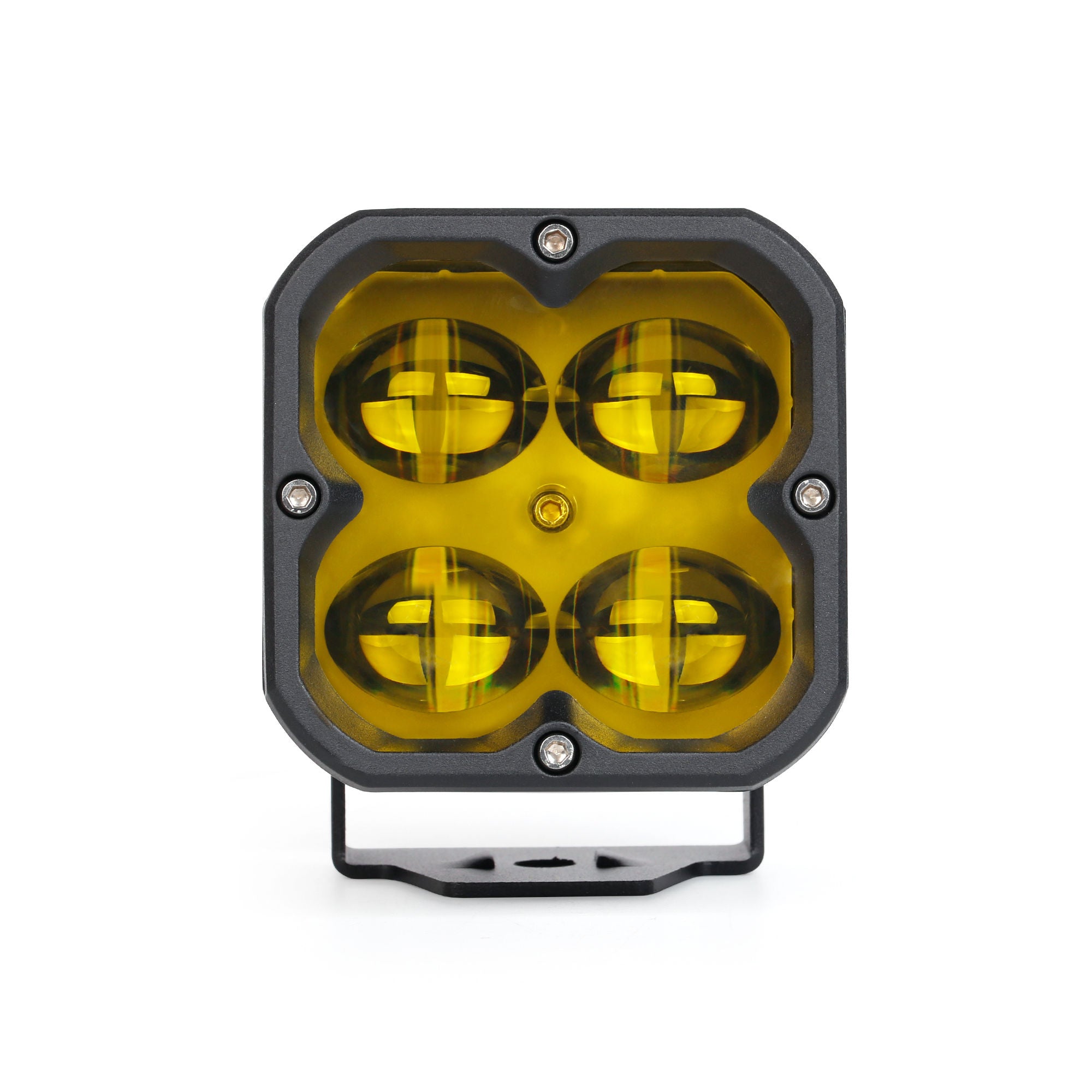 CLD CLDPCFGY - 3" Street Legal LED Pod Light - Auxiliary Square Fog Light w/Yellow Lens (620 Lumens)