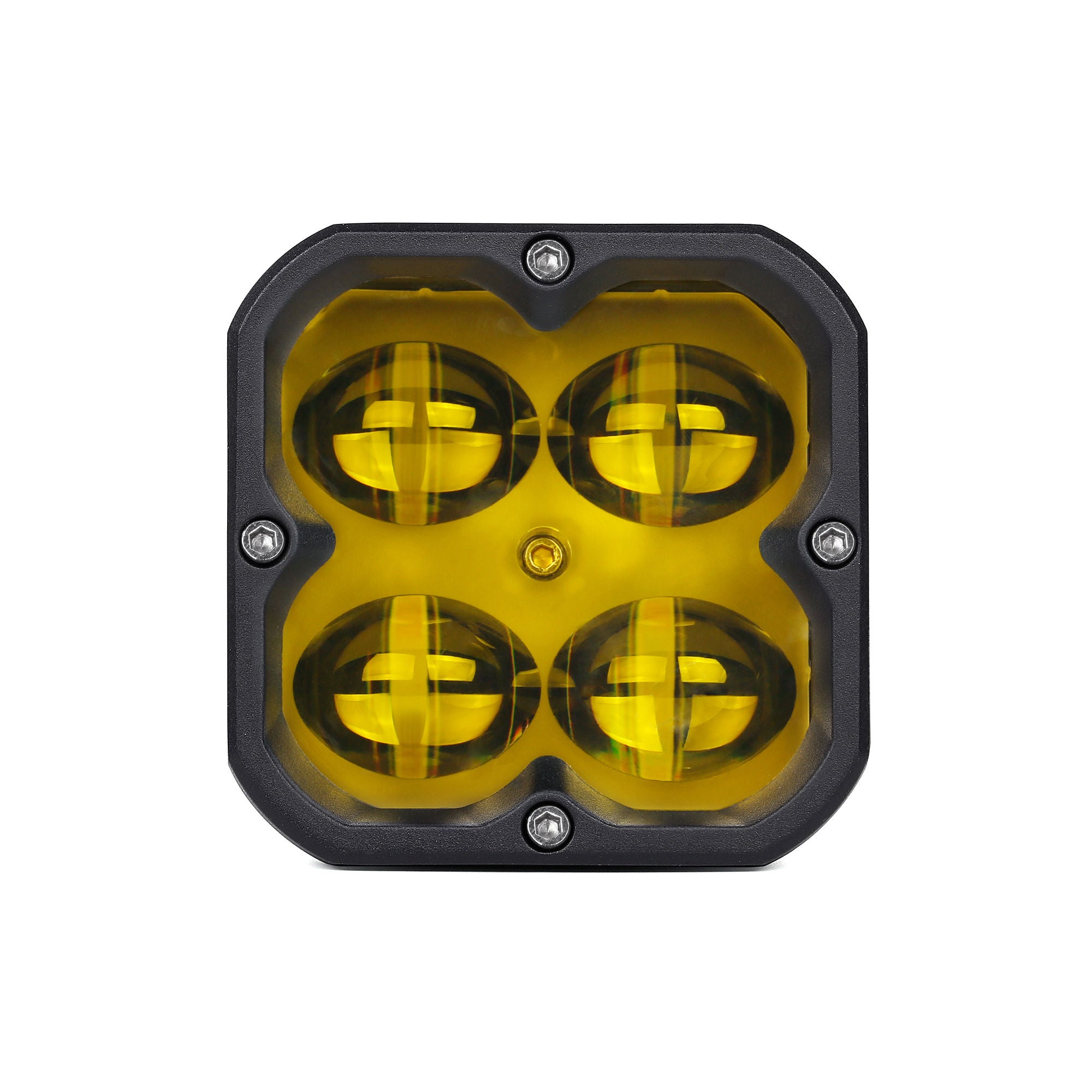 CLD CLDPCFGY - 3" Street Legal LED Pod Light - Auxiliary Square Fog Light w/Yellow Lens (620 Lumens)