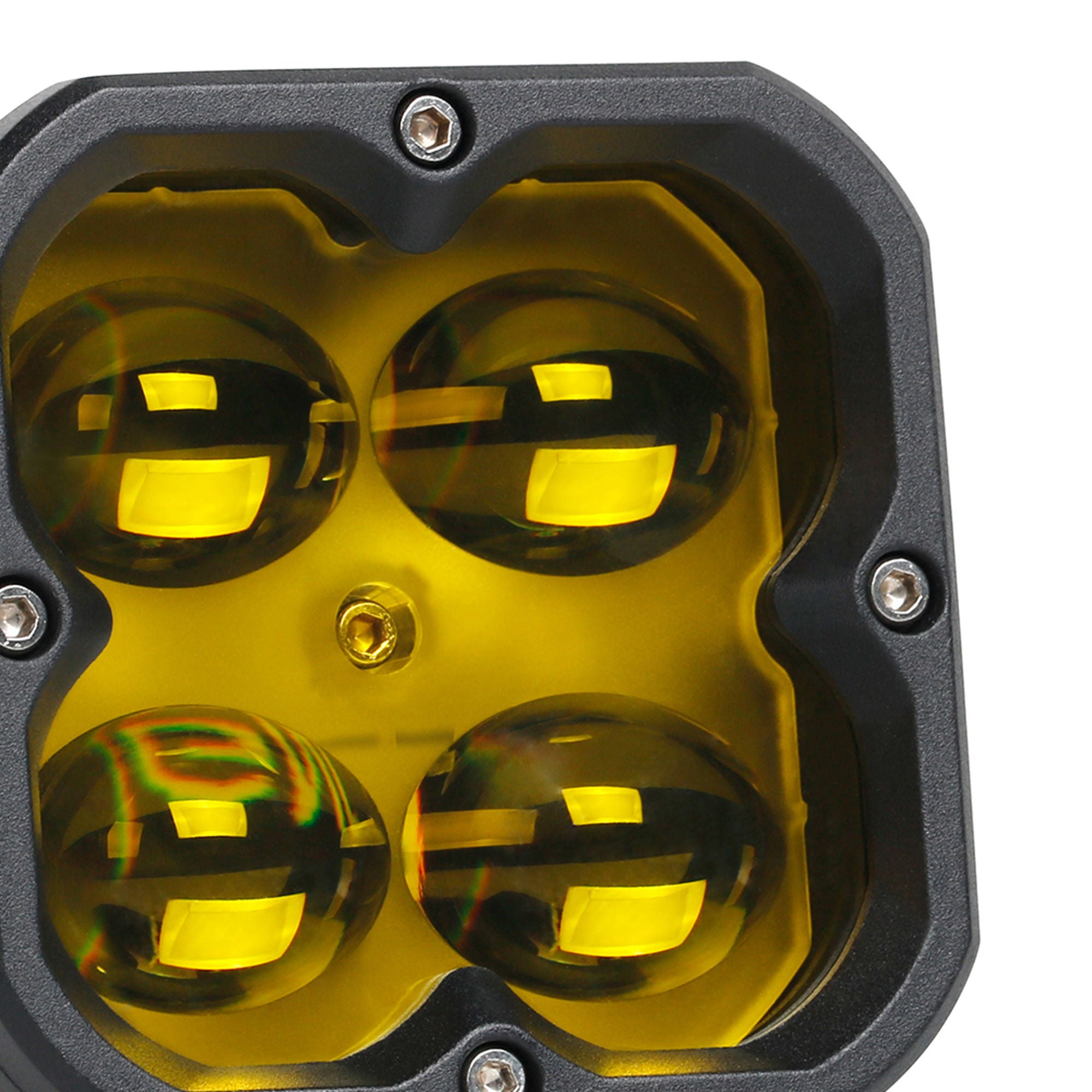 CLD CLDPCFGY - 3" Street Legal LED Pod Light - Auxiliary Square Fog Light w/Yellow Lens (620 Lumens)