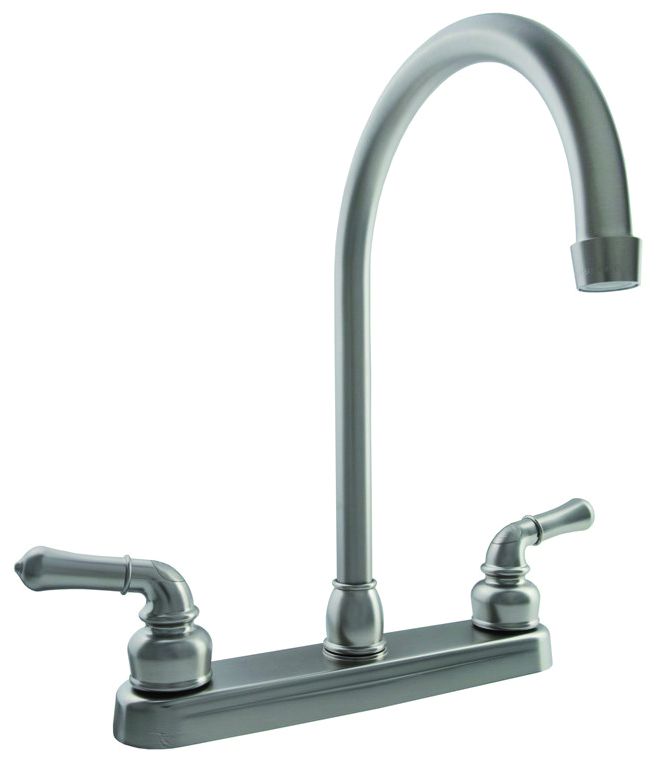 Dura Faucet DF-PK330HC-SN - Dura J-Spout RV Kitchen Faucet - Brushed Satin Nickel