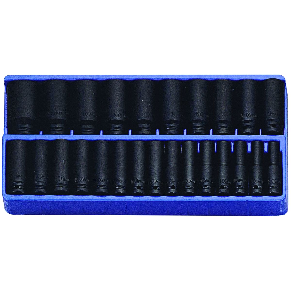 Genius Tools ID-424M - Deep Impact Socket Set - 1/2" Drive - 25 Pieces