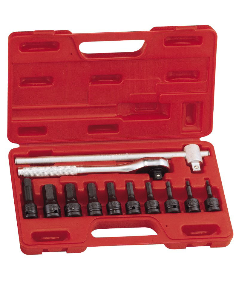 12PC 1/2"DR HEX SCKT SET SAE